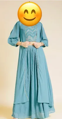 Teal Embroidered Lehenga Choli Set with Jacket for Hire