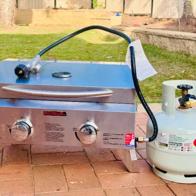 Portable 2 Burner Gas BBQ with Gas Bottle for Hire